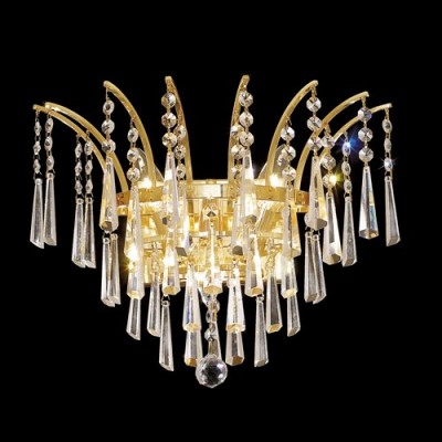 3 Light Victoria Crystal Wall Sconce in gold plated finish