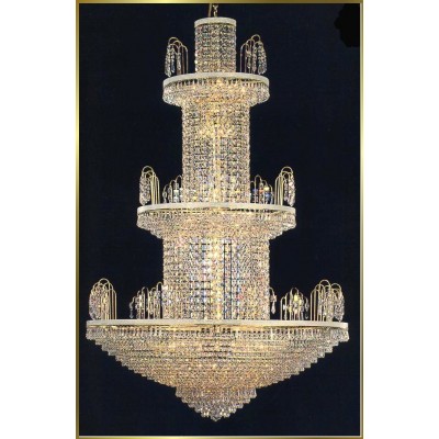 Entryway/ foyer crystal chandelier in gold plated finish