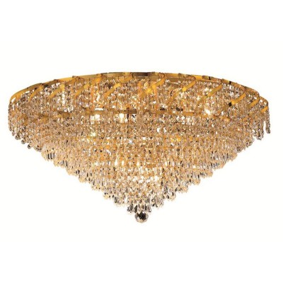  Belenus Gold Twenty-One Light 30-Inch Flush Mount with Royal Cut Clear Crystal