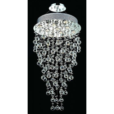 9 light polished chrome galaxy Contemporary Crystal Chandelier 