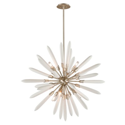 Silver Leaf Six-Light Pendant