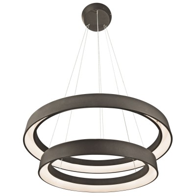 Sand Textured  Black Two-Light LED Round Pendant