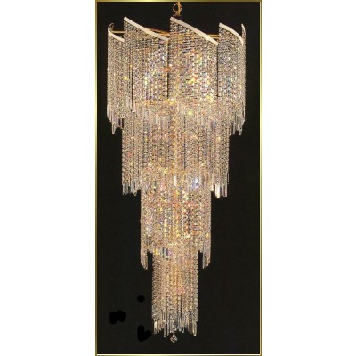 Entryway/ foyer crystal chandelier in gold plated finish