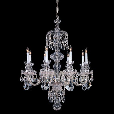  Strass Crystal Polished Chrome Eight-Light Chandelier