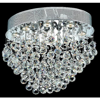 8 light polished chrome Contemporary Crystal Chandelier dressed with crystal ball
