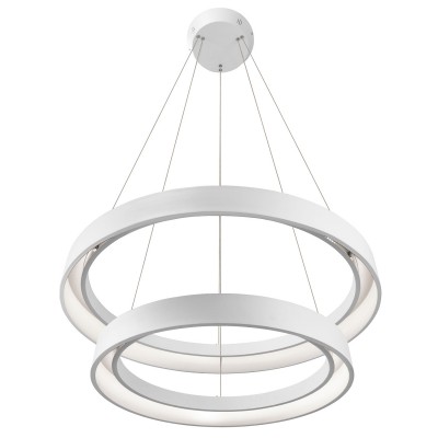 Sand Textured White Two-Light LED Round Pendant
