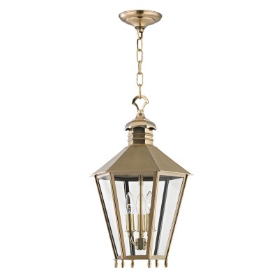 Aged Brass Three Light Pendant