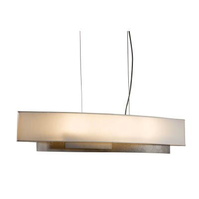 Dark Smoke 42-Inch Four-Light Pendant with Natural Anna Shade