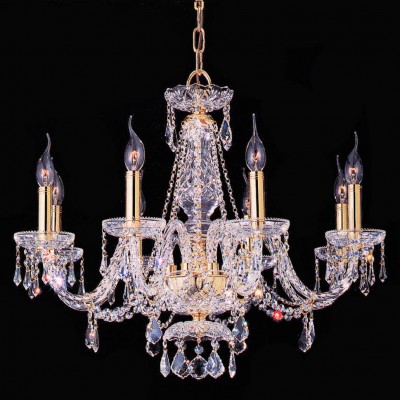 Gold plated 8 Lights Bohemian Crystal chandelier