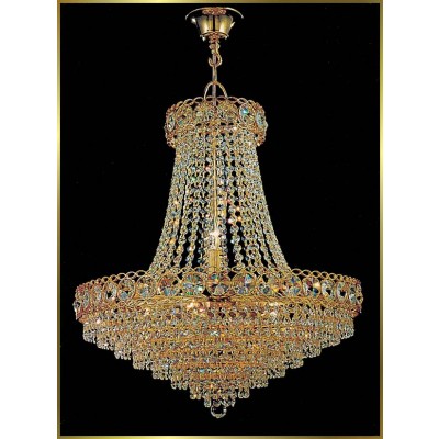12 lights crystal chandelier in gold plated finish