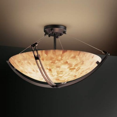  60-Inch Semi-Flush Bowl Pendant with Crossbar