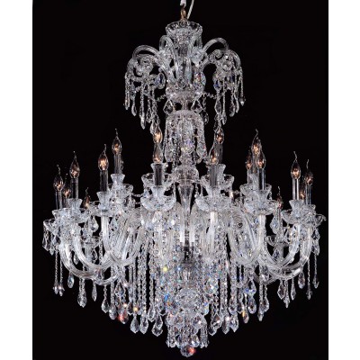 polished chrome 24 Lights Bohemian Crystal chandelier