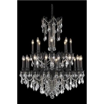 Bronze 24-Light Chandelier with Royal Cut Crystal