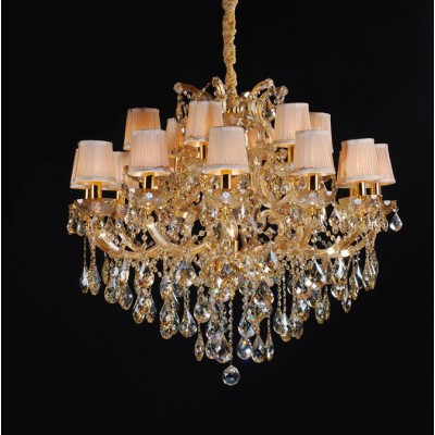Gold plated 18 light traditional crystal Chandelier