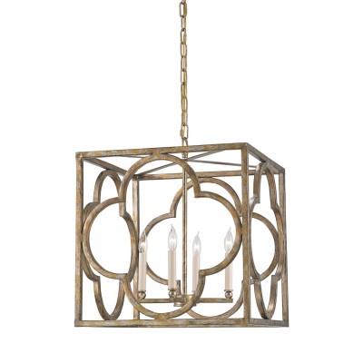 Cosette Peppercorn Gold Four-Light Lantern Pendant
