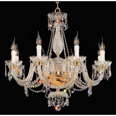 Gold plated 8 Lights Bohemian Crystal chandelier