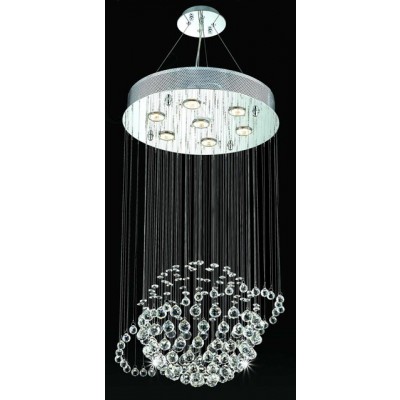 8 light polished chrome galaxy Contemporary Crystal Chandelier 