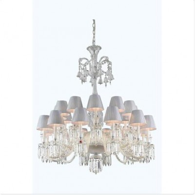 Chrome 24-Light Chandelier with Elegant Cut Crystal