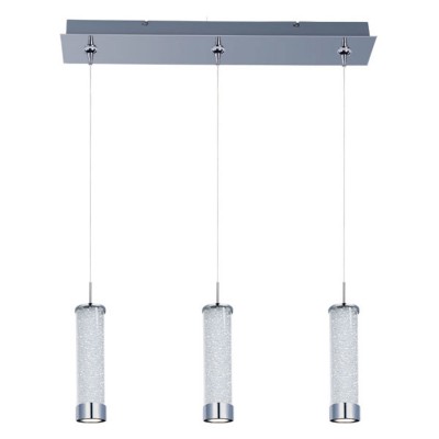 Polished Chrome Three-Light LED 25-Inch RapidJack Pendant with Clear Crystal Glass