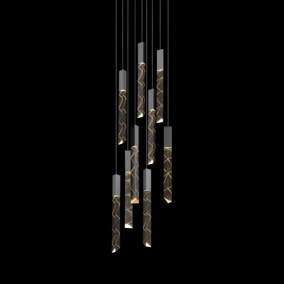 Polished Chrome Nine-Light LED Pendant