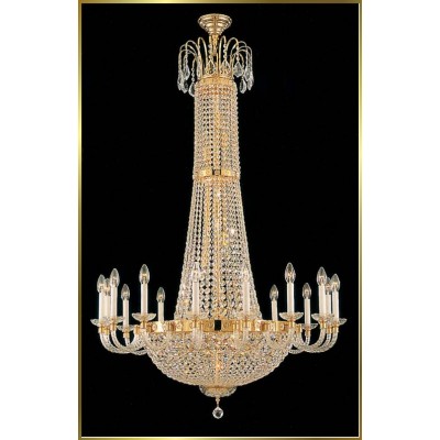 Entryway/ foyer crystal chandelier in gold plated finish