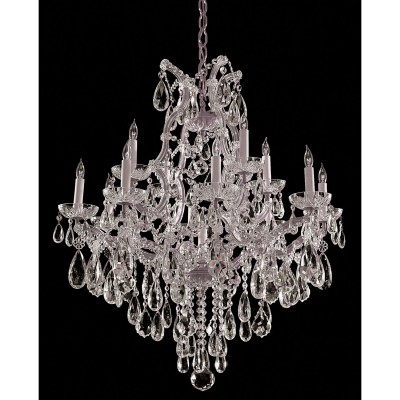 Polished Chrome Thirteen-Light Chandelier with Swarovski Spectra Crystal

