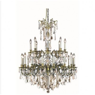 Bronze 24-Light 43-Inch Chandelier with Royal Cut Crystal