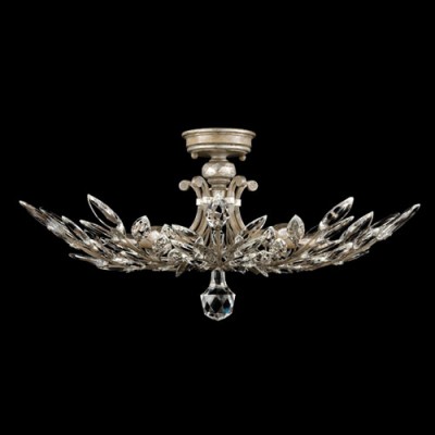 Fine Art Lamps Crystal Laurel Five-Light Semi-Flush Mount in Warm Silver Leaf