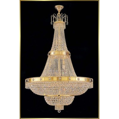 Entryway/ foyer crystal chandelier in gold plated finish