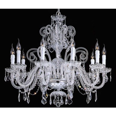 polished chrome 10 Lights Bohemian Crystal chandelier 