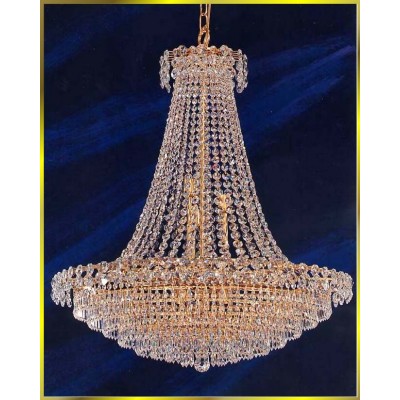 13 lights crystal chandelier in gold plated finish