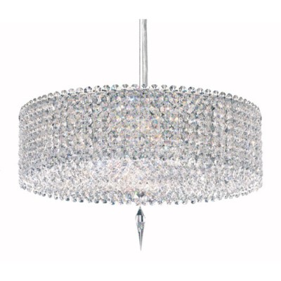 Stainless Steel Five-Light Clear Spectra Crysta Pendant Light, 16W x 9H x 16D