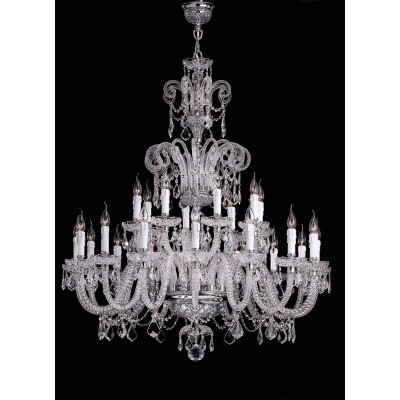 polished chrome 24 Lights Bohemian Crystal chandelier 