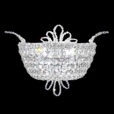 2 Light Crystal Wall Sconce with polished chrome base