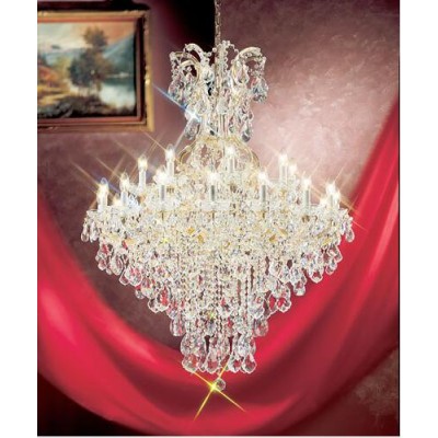 Gold Twenty Five-Light Chandelier with Crystalique Accents