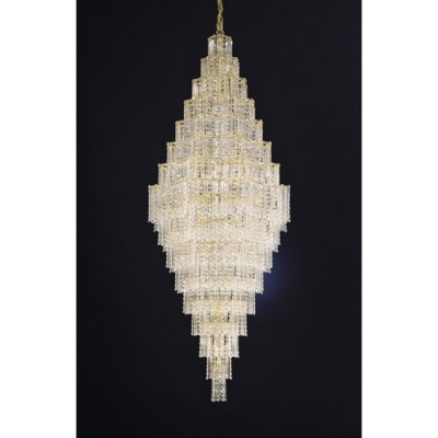 Gold 63-Light Clear Gemcut Pendant, 28W x 70H x 28D