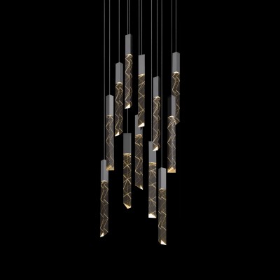 Polished Chrome Twelve-Light LED Pendant