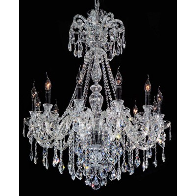 polished chrome 12 Lights Bohemian Crystal chandelier 