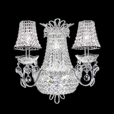 5 Light Crystal Wall Sconce with polished chrome base