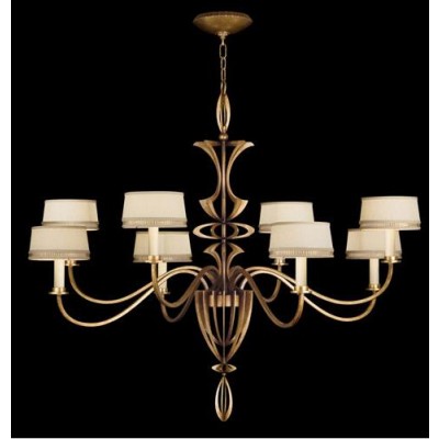 Eight-Light Chandelier in Toned Gold Leaf Finish