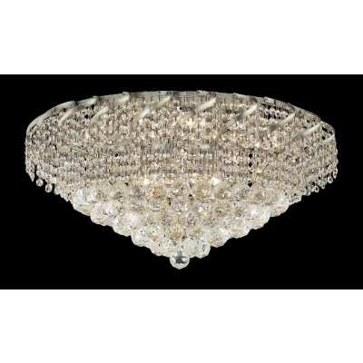 18 light flush mount crystal ceiling light with chrome plated