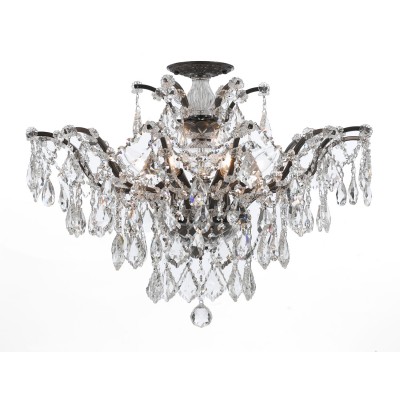  Group Filmore Vibrant Bronze 27-Inch Six Light Swarovski Elements Semi Flush Mount
