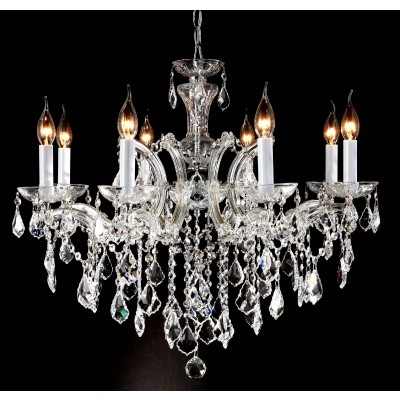 8 Lights Maria Theresa crystal chandelier dressed with clear crystals 