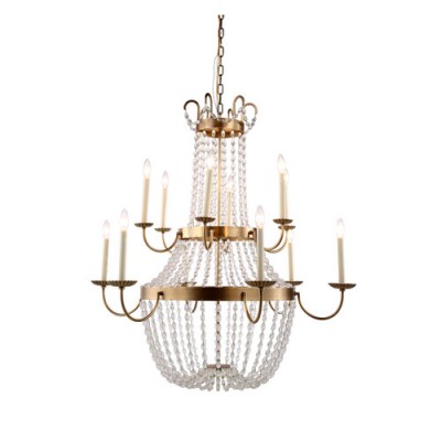  Brass 329-Inch 12-Light Chandelier