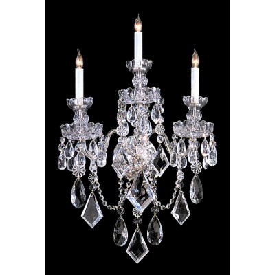 3 Light hand polish crystal wall sconce
