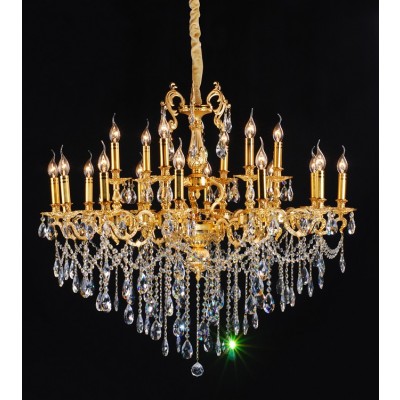 Gold plated 18 light traditional crystal Chandelier
