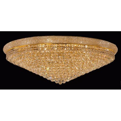 Primo Gold Thirty-Three Light Flush Mount with Royal Cut Clear Crystal