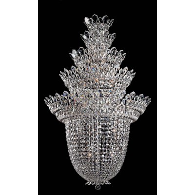33 lights crystal chandelier in polished chrome finish