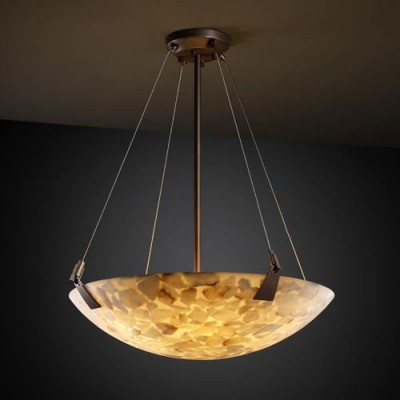 Group Alabster Rocks! 48-Inch Bowl 6000 Lumen LED Pendant with Tapered Clips