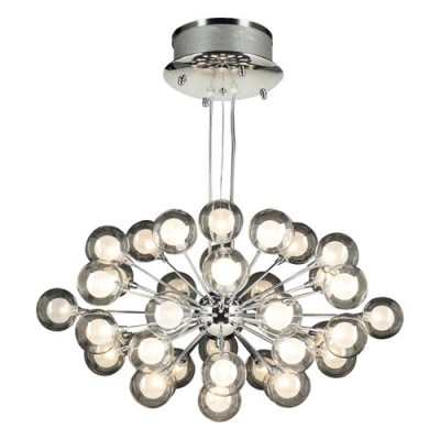 Coupe 37-Light Polished Chrome Pendant with Clear with Inner Frost Glass Glass -Halogen